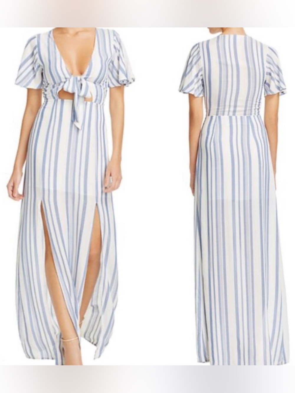 Lost + Wander— Marina Striped Tie Front Maxi Dress. XS. Brand New. NWT. Orig $95